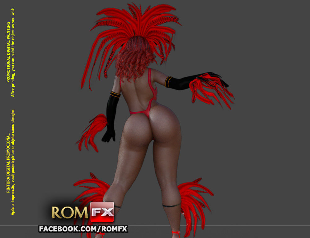 Mulatto Girl from Brazilian Carnival - Figure Printable 3D print model_2
