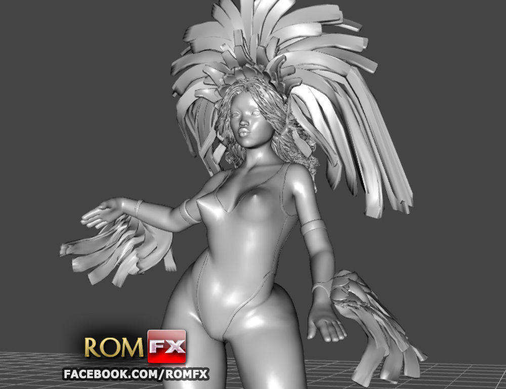 Mulatto Girl from Brazilian Carnival - Figure Printable 3D print model_10
