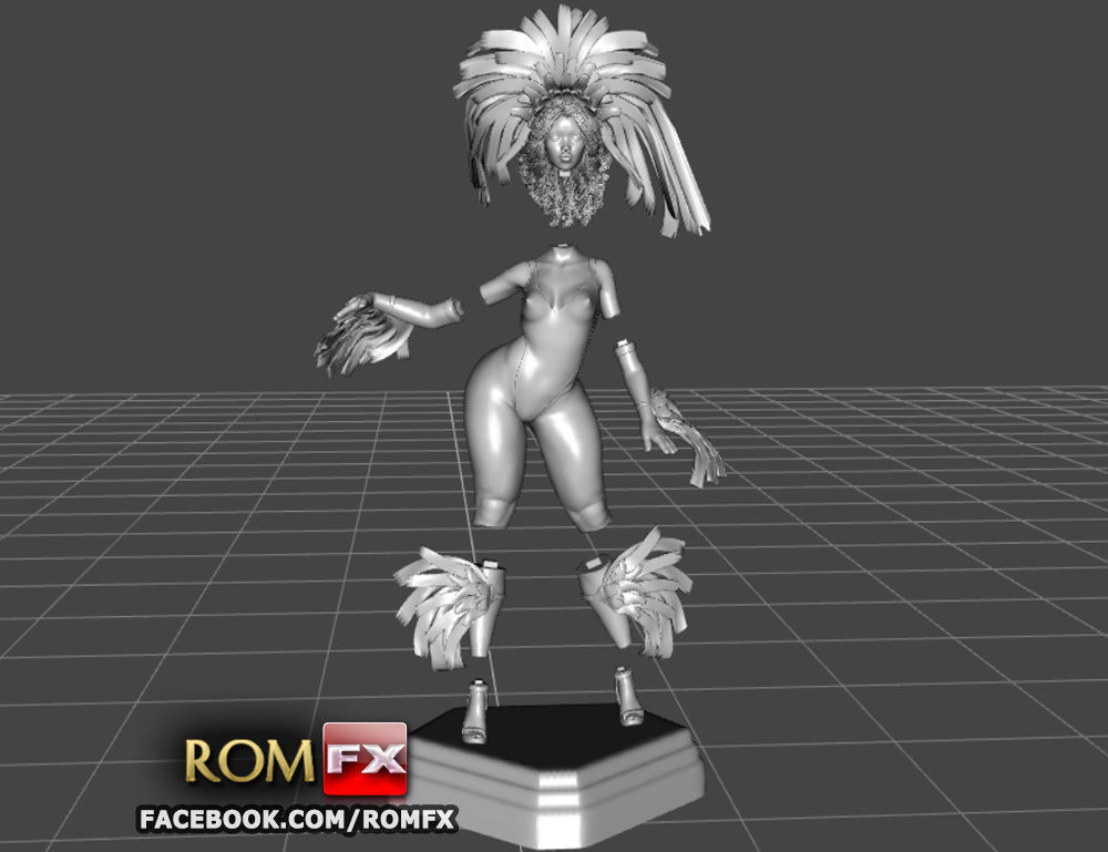 Mulatto Girl from Brazilian Carnival - Figure Printable 3D print model_4