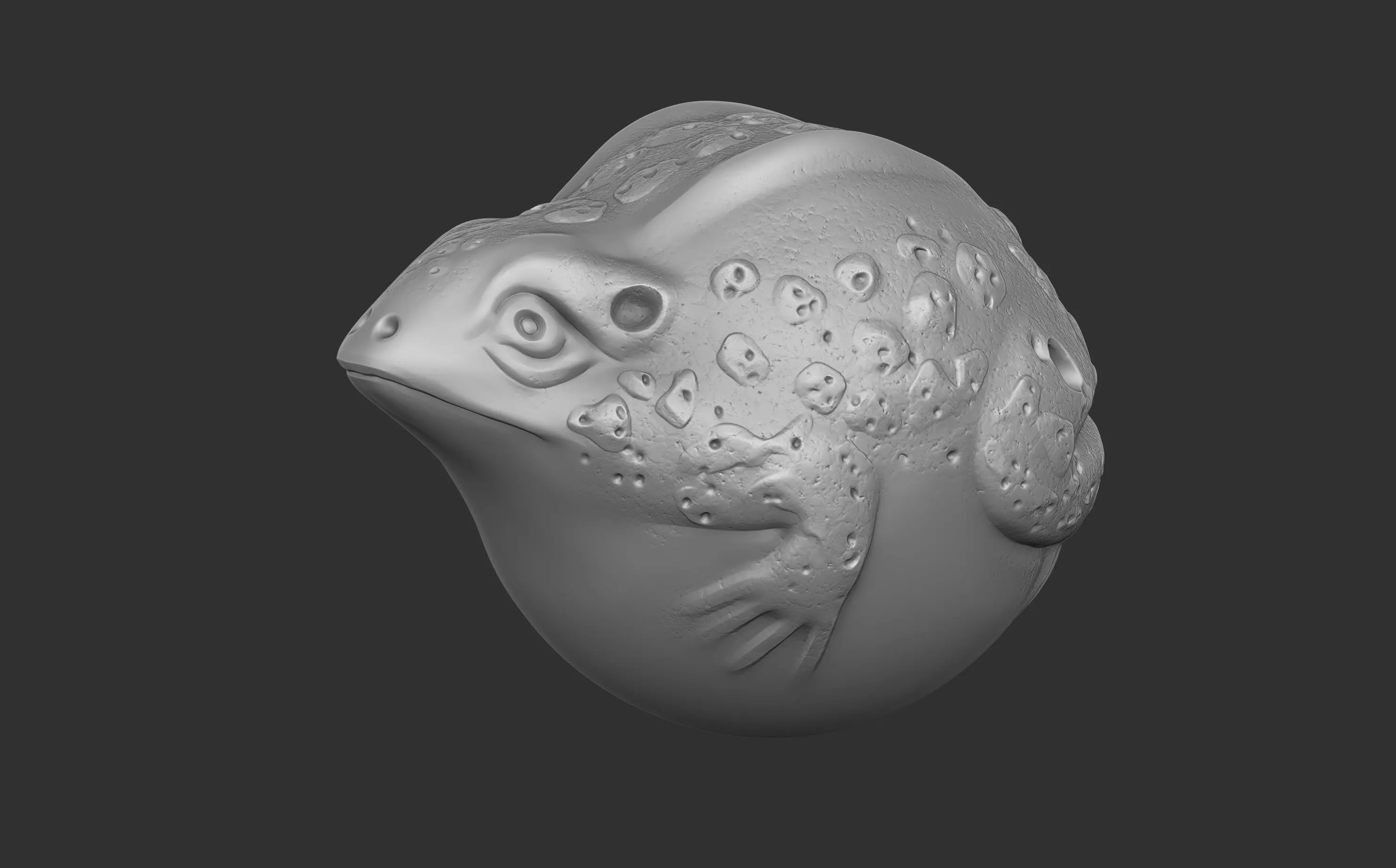 Netsuke Frog Japanese Wooden Figure Sculpture 3D print model