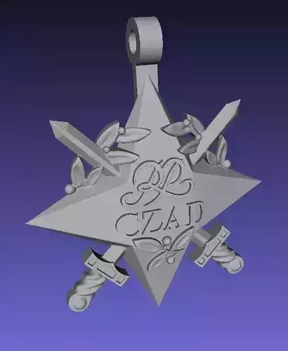 Official Republic of Chad polish star decoration 3D print model