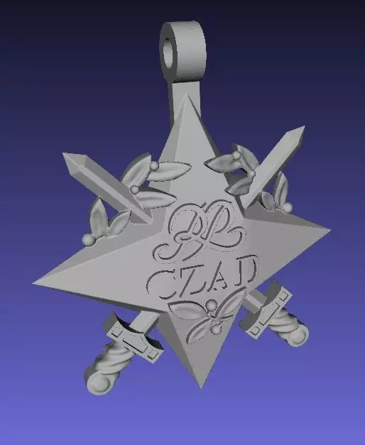 Official Republic of Chad polish star decoration 3D print model_0