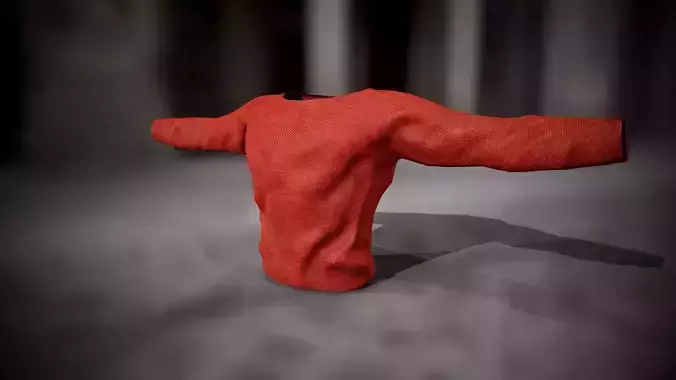 Sweatshirt 5 sweater on table Low-poly 3D model