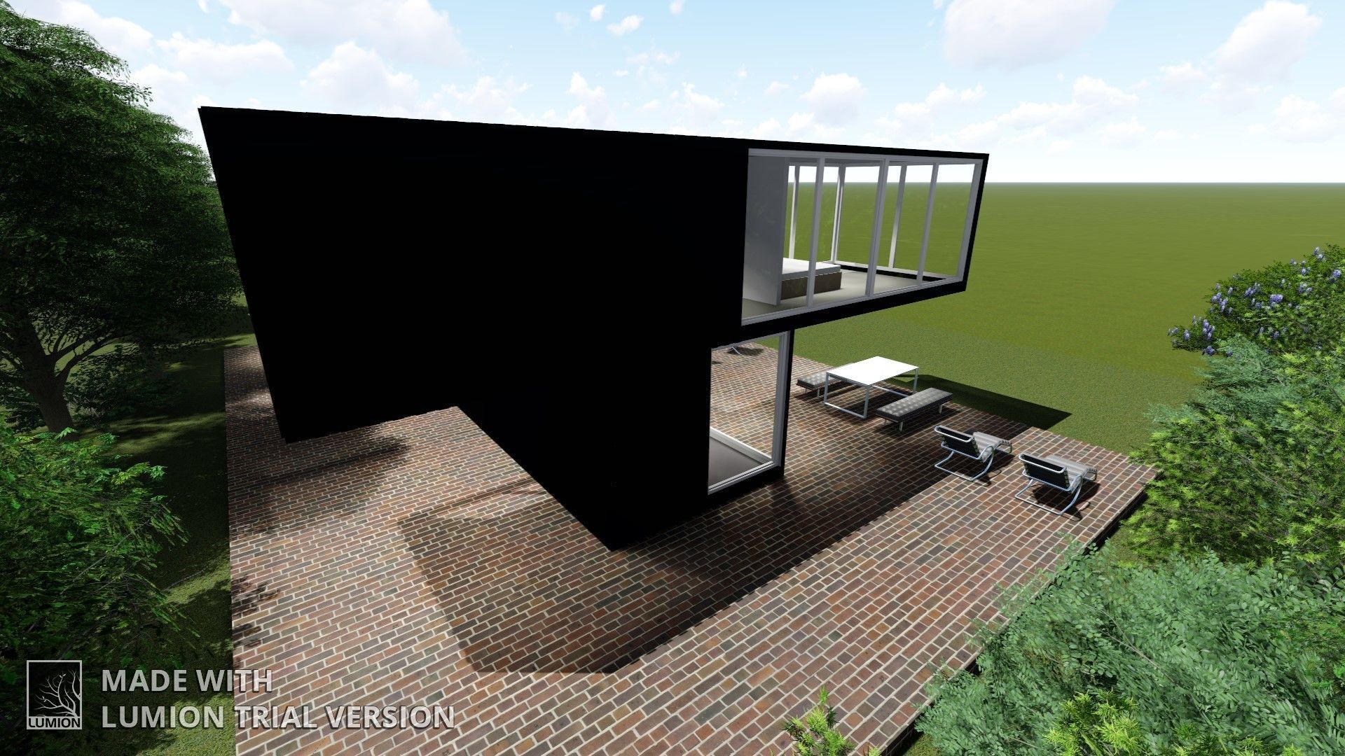 Ddublex t shape house 3D model_8