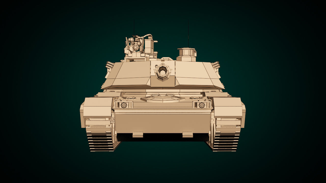 Low Poly Tank 02 Low-poly 3D model_10