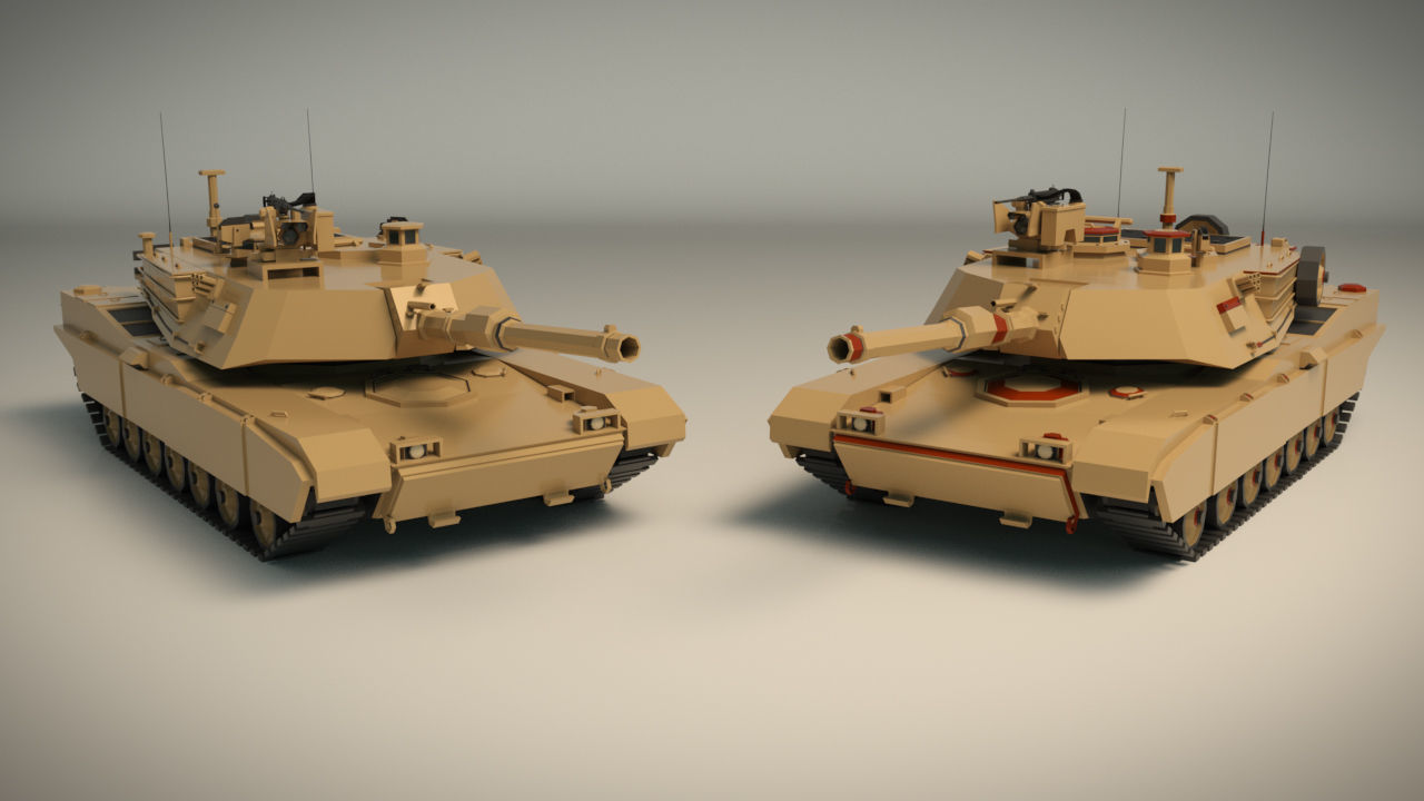Low Poly Tank 02 Low-poly 3D model_2