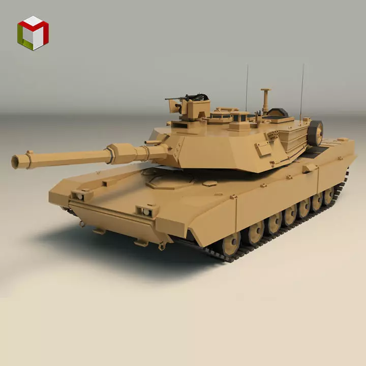 Low Poly Tank 02 Low-poly 3D model_0