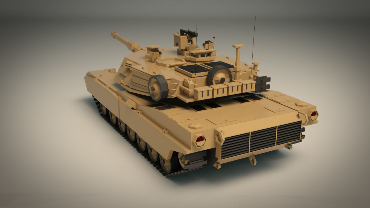 Low Poly Tank 02 Low-poly 3D model_4