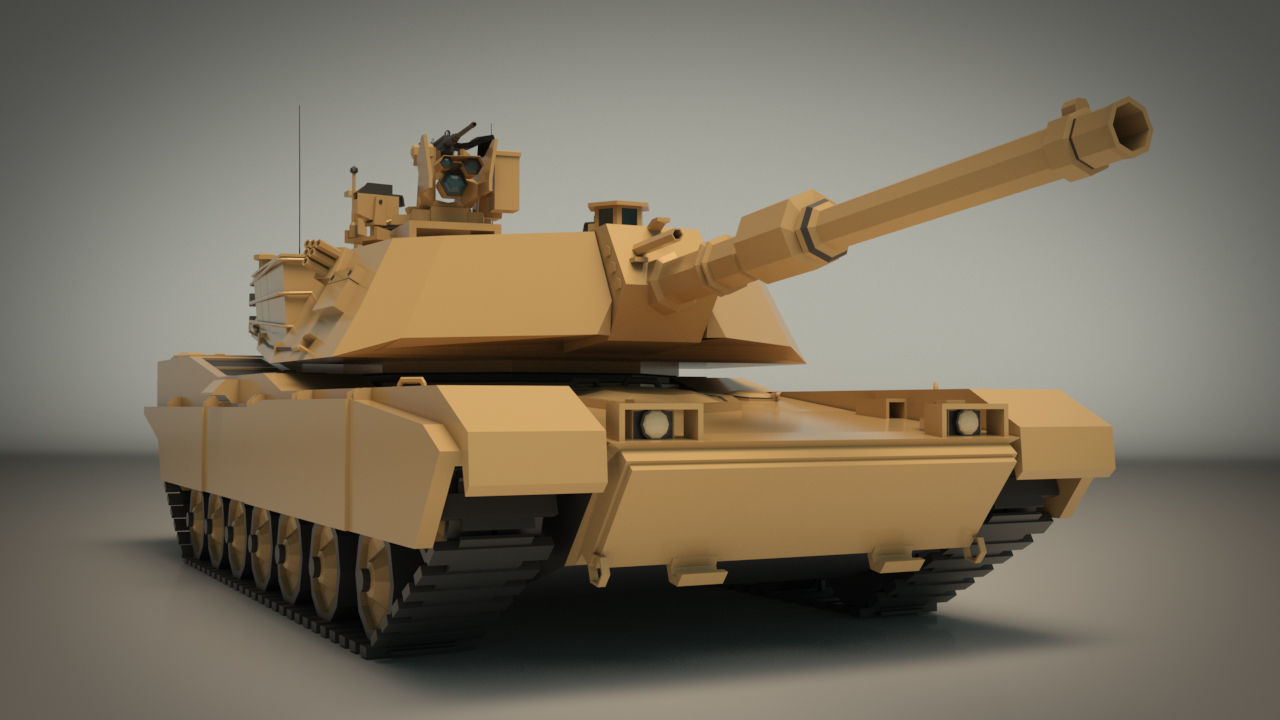 Low Poly Tank 02 Low-poly 3D model_7