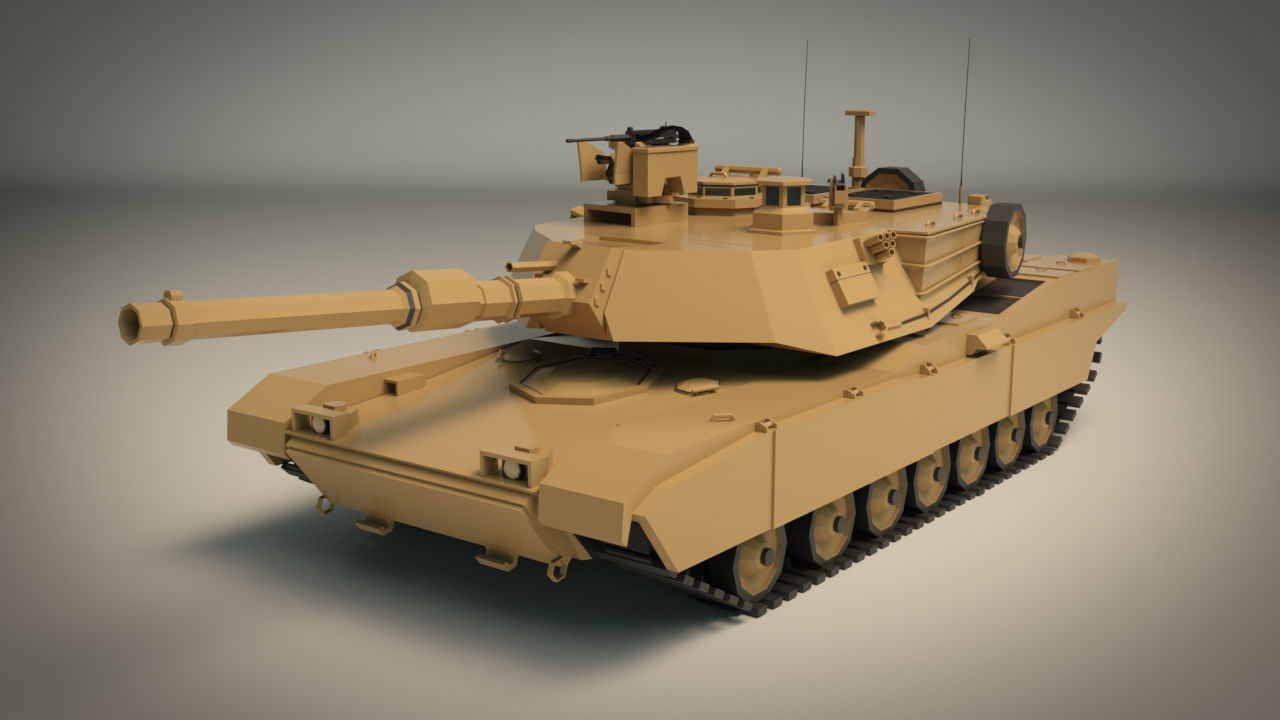 Low Poly Tank 02 Low-poly 3D model_3