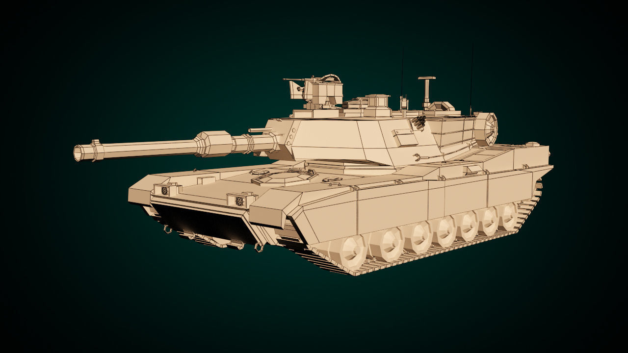 Low Poly Tank 02 Low-poly 3D model_9