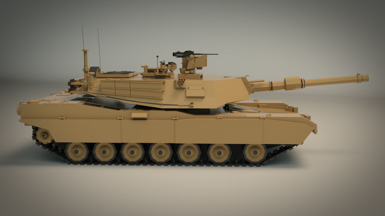 Low Poly Tank 02 Low-poly 3D model_8