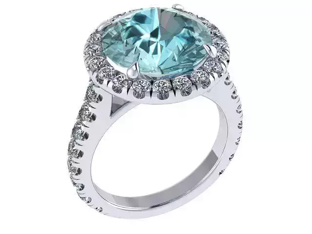 Aqua Halo Ring 