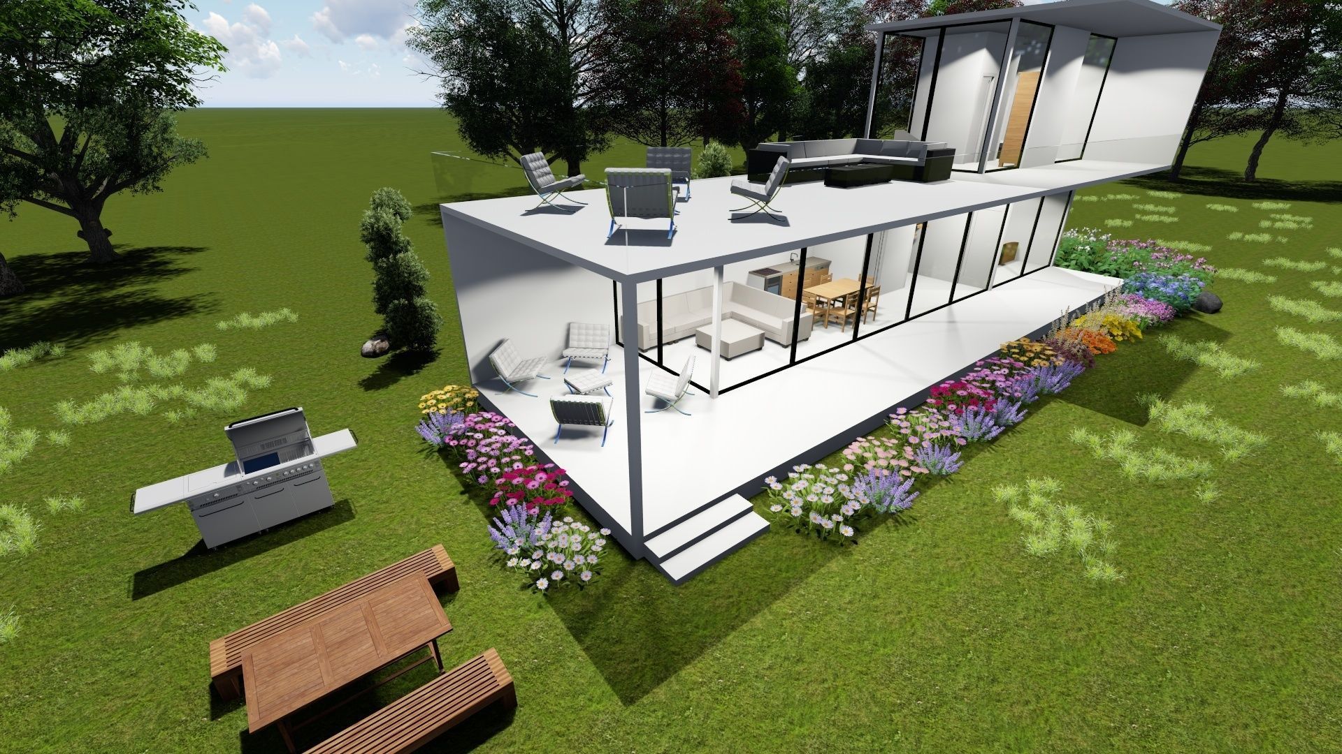 Modern house design 3D model_12