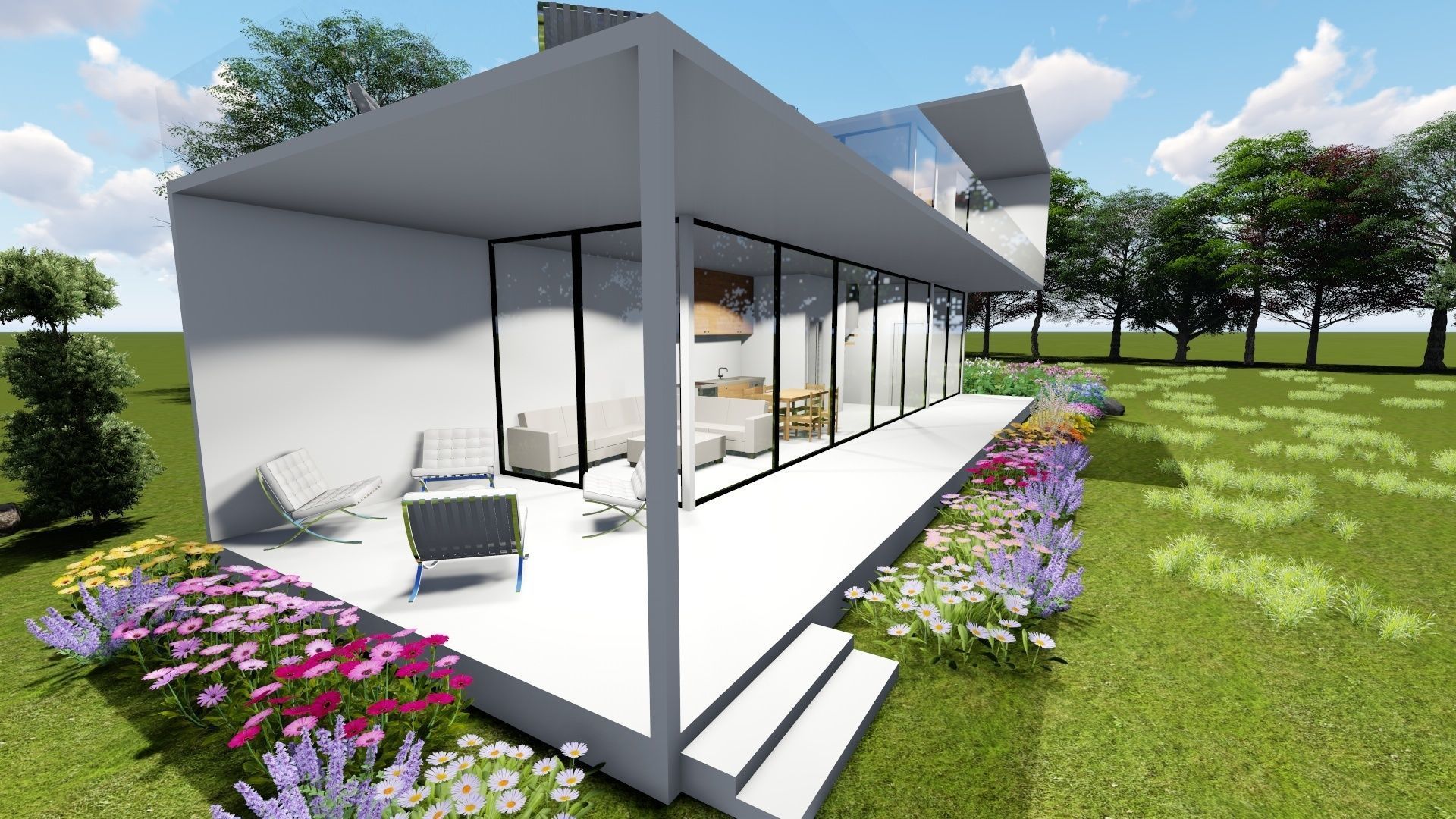 Modern house design 3D model_2