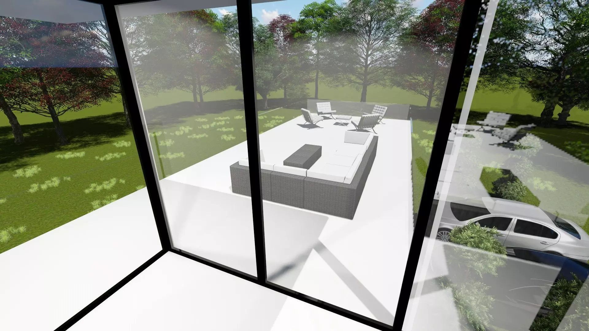 Modern house design 3D model_0