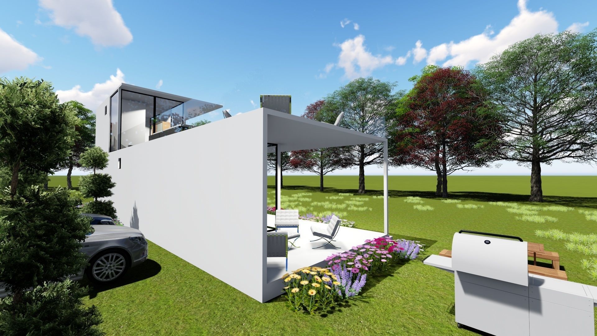 Modern house design 3D model_5