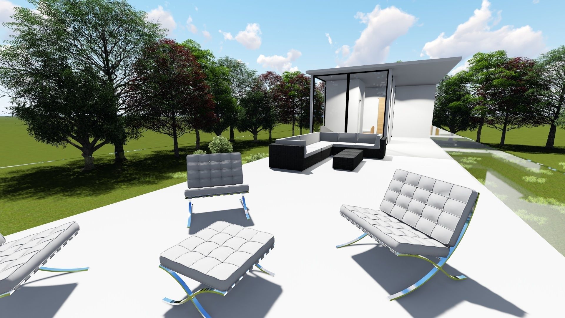 Modern house design 3D model_9