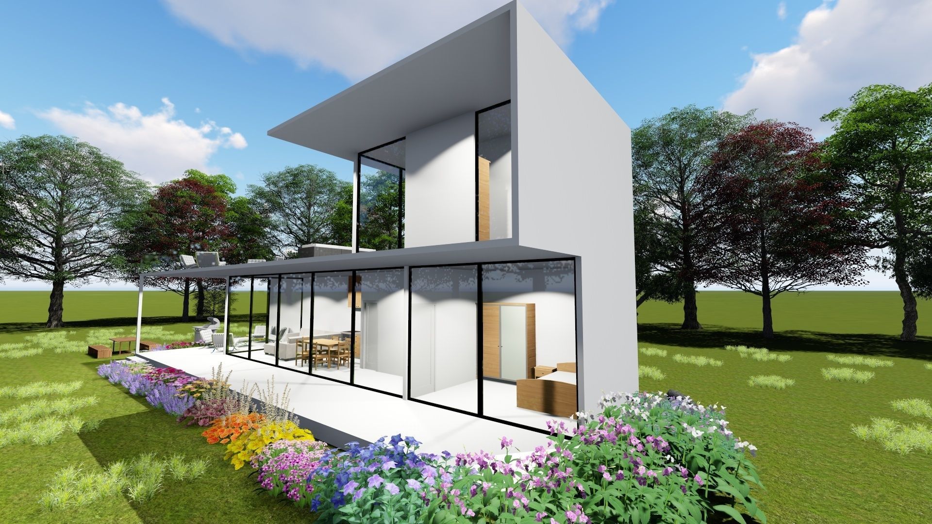 Modern house design 3D model_4