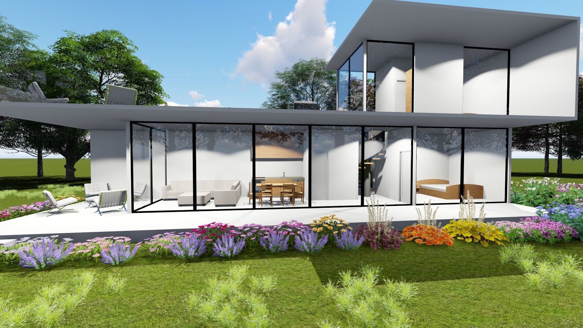 Modern house design 3D model_3