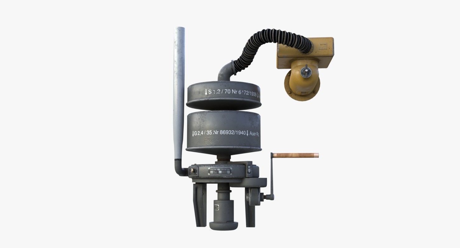 Bunker Air-Filter WWII Low-poly 3D model_6