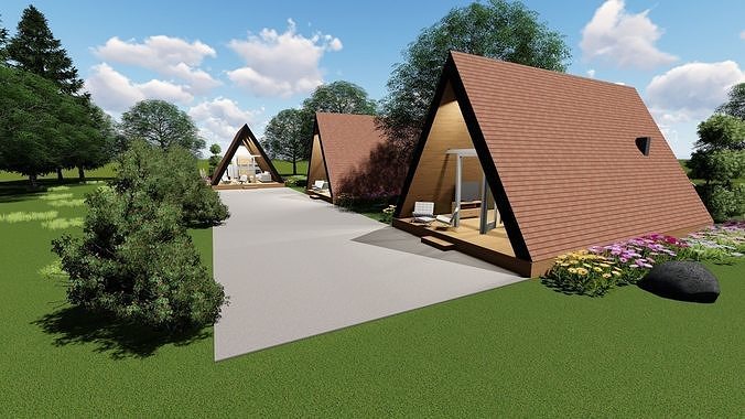 Bungalov motel design 3D model