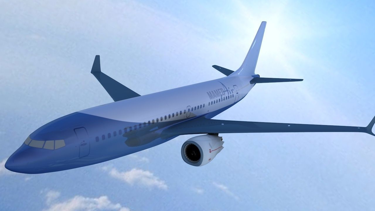 super max737 air plane  3D model_5