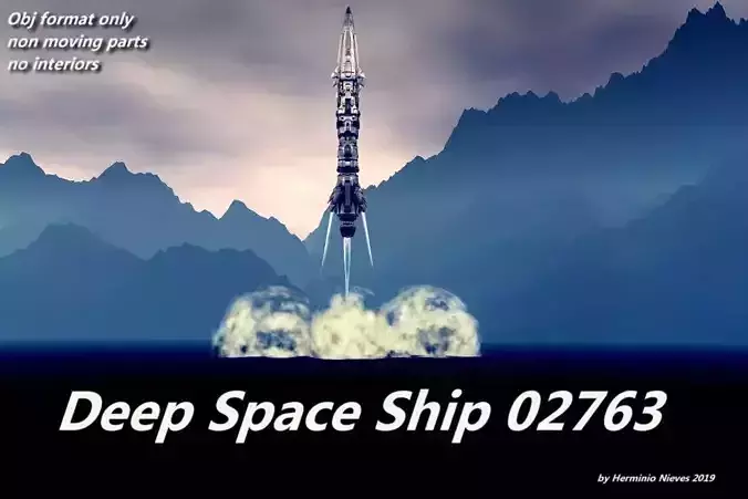 Deep Space Ship 02763 3D model