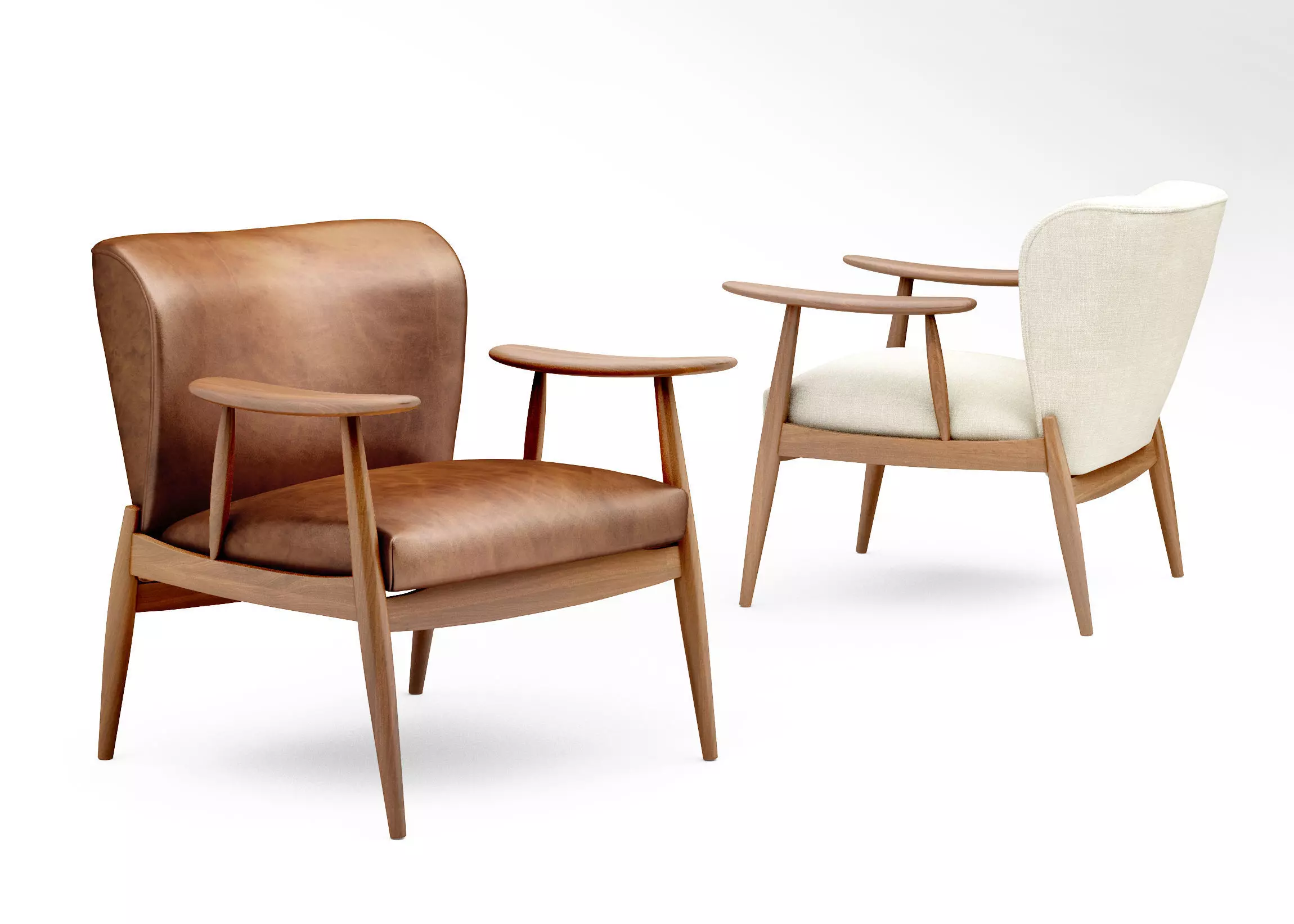 CB2 Troubadour wood frame chair 3D model