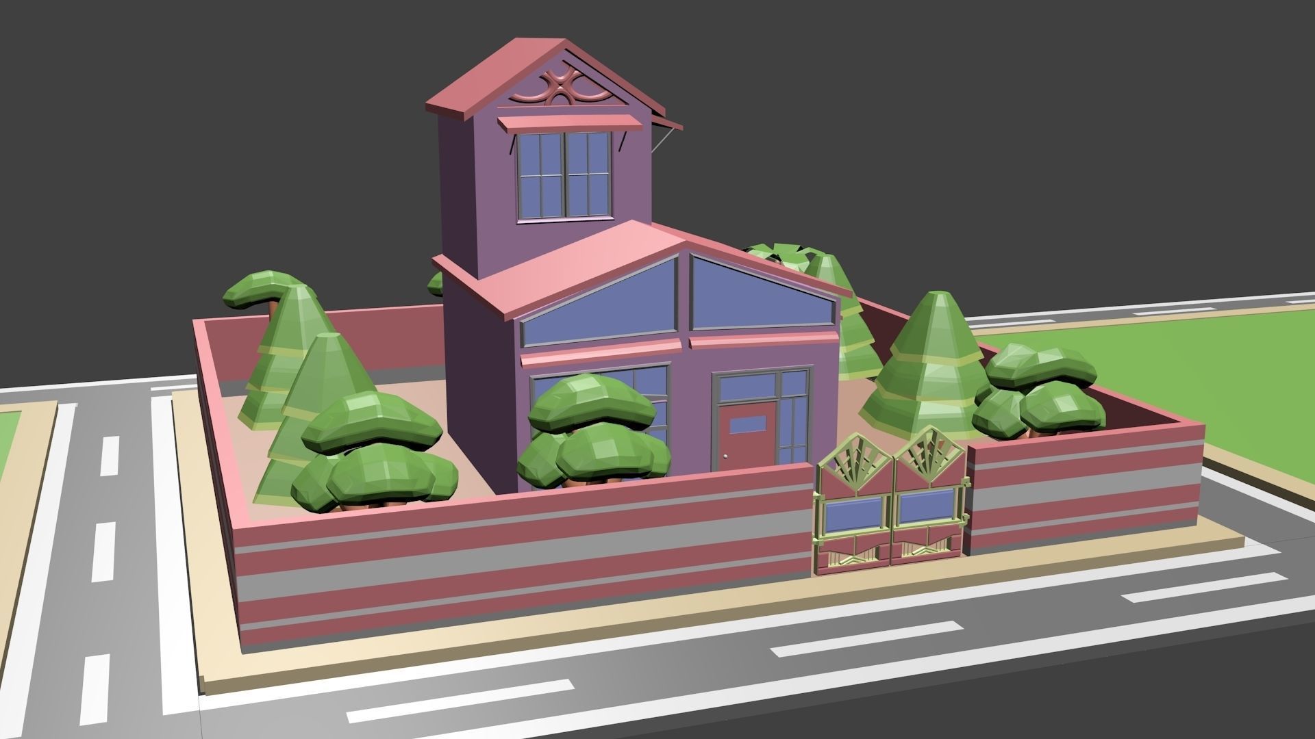 House with roof Free low-poly 3D model_21