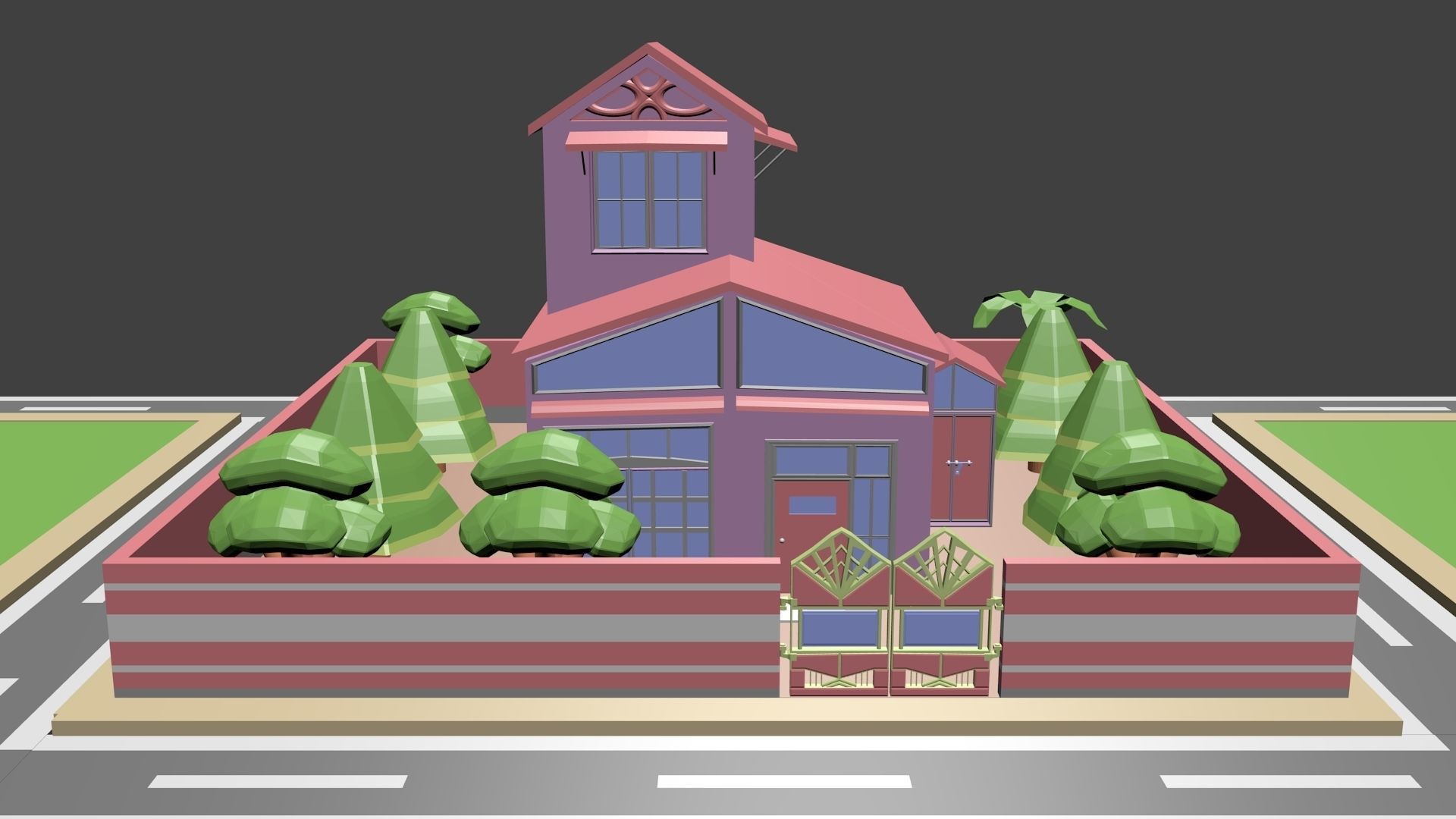 House with roof Free low-poly 3D model_5
