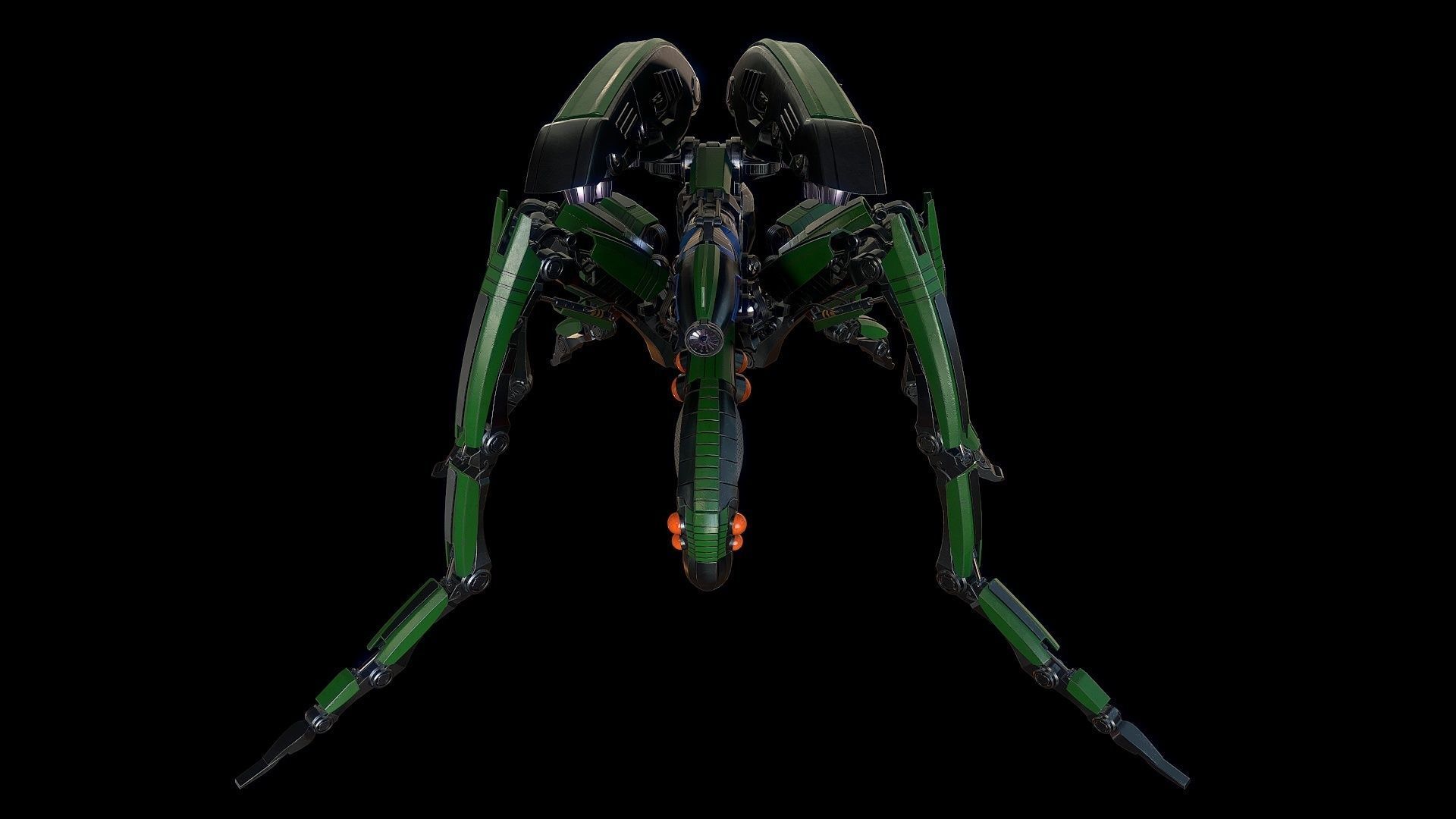 Robot mosquito LowPoly Low-poly 3D model_8