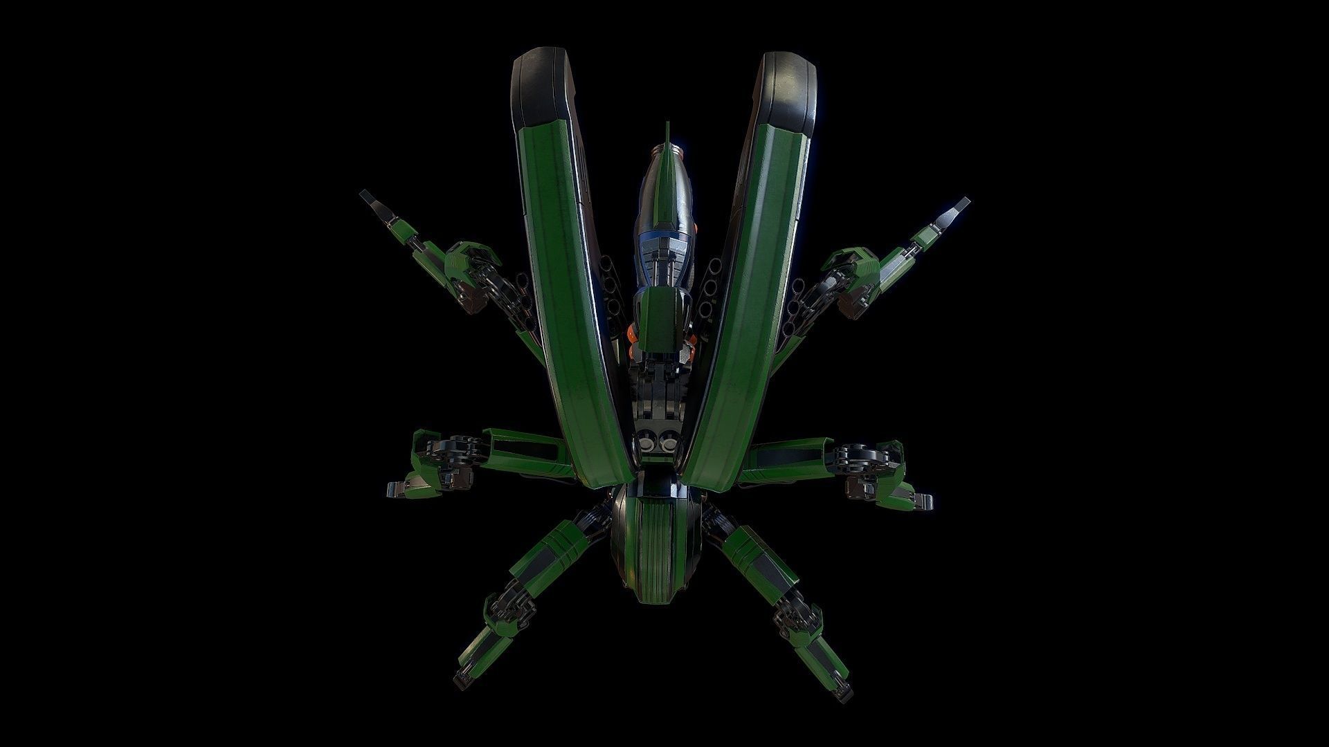 Robot mosquito LowPoly Low-poly 3D model_11