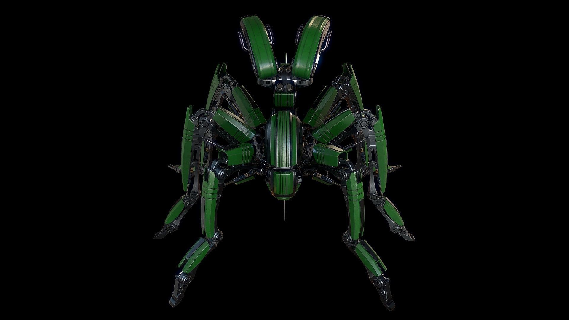 Robot mosquito LowPoly Low-poly 3D model_6