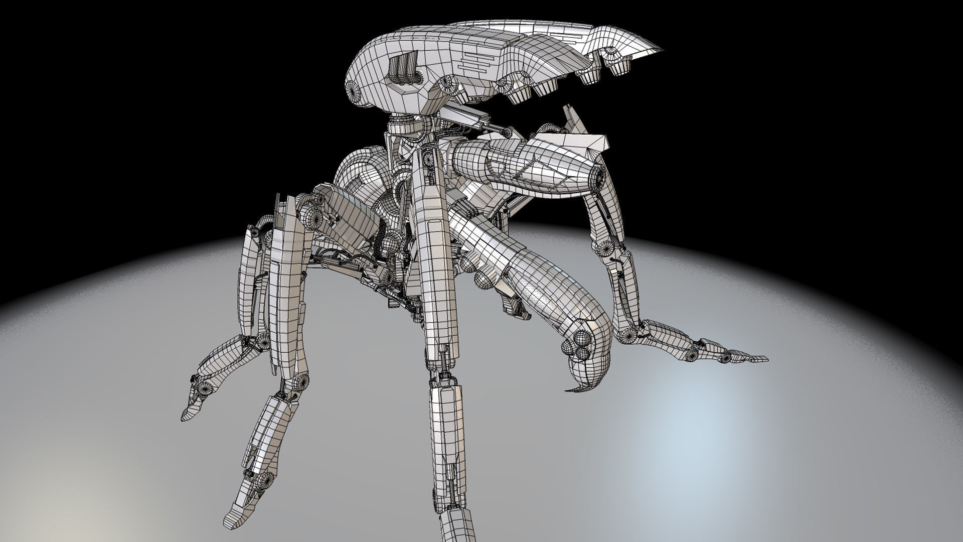 Robot mosquito LowPoly Low-poly 3D model_13