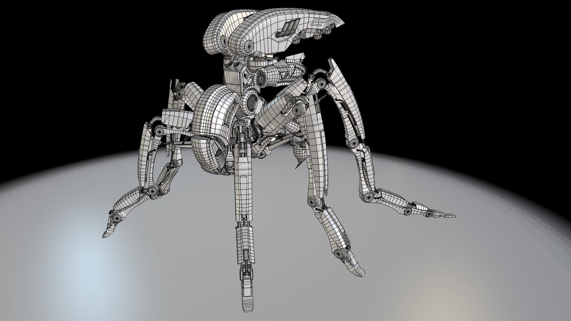 Robot mosquito LowPoly Low-poly 3D model_12