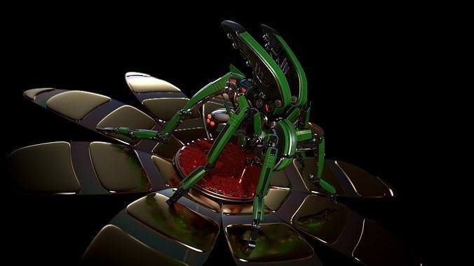 Robot mosquito LowPoly Low-poly 3D model