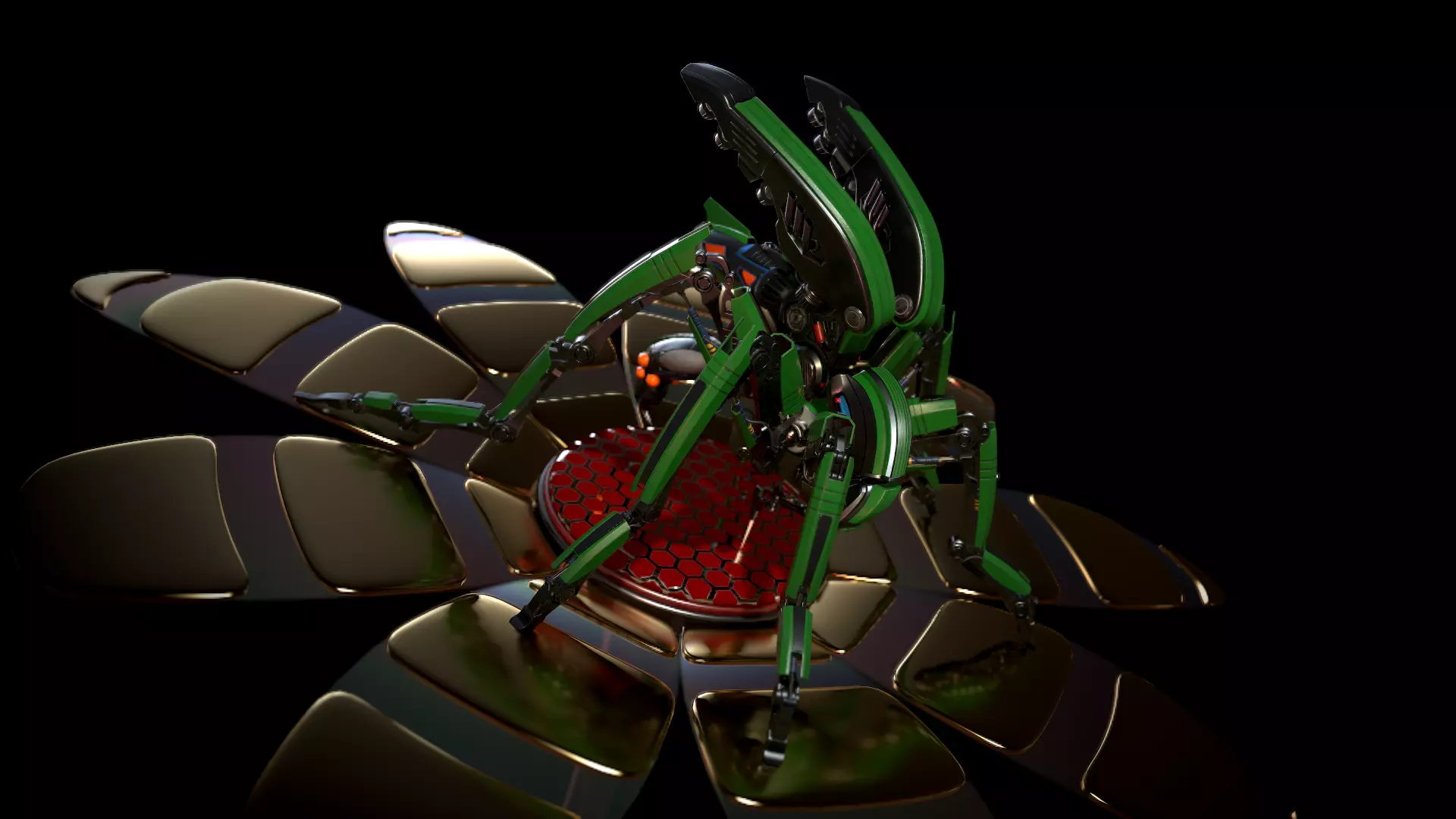 Robot mosquito LowPoly Low-poly 3D model_0