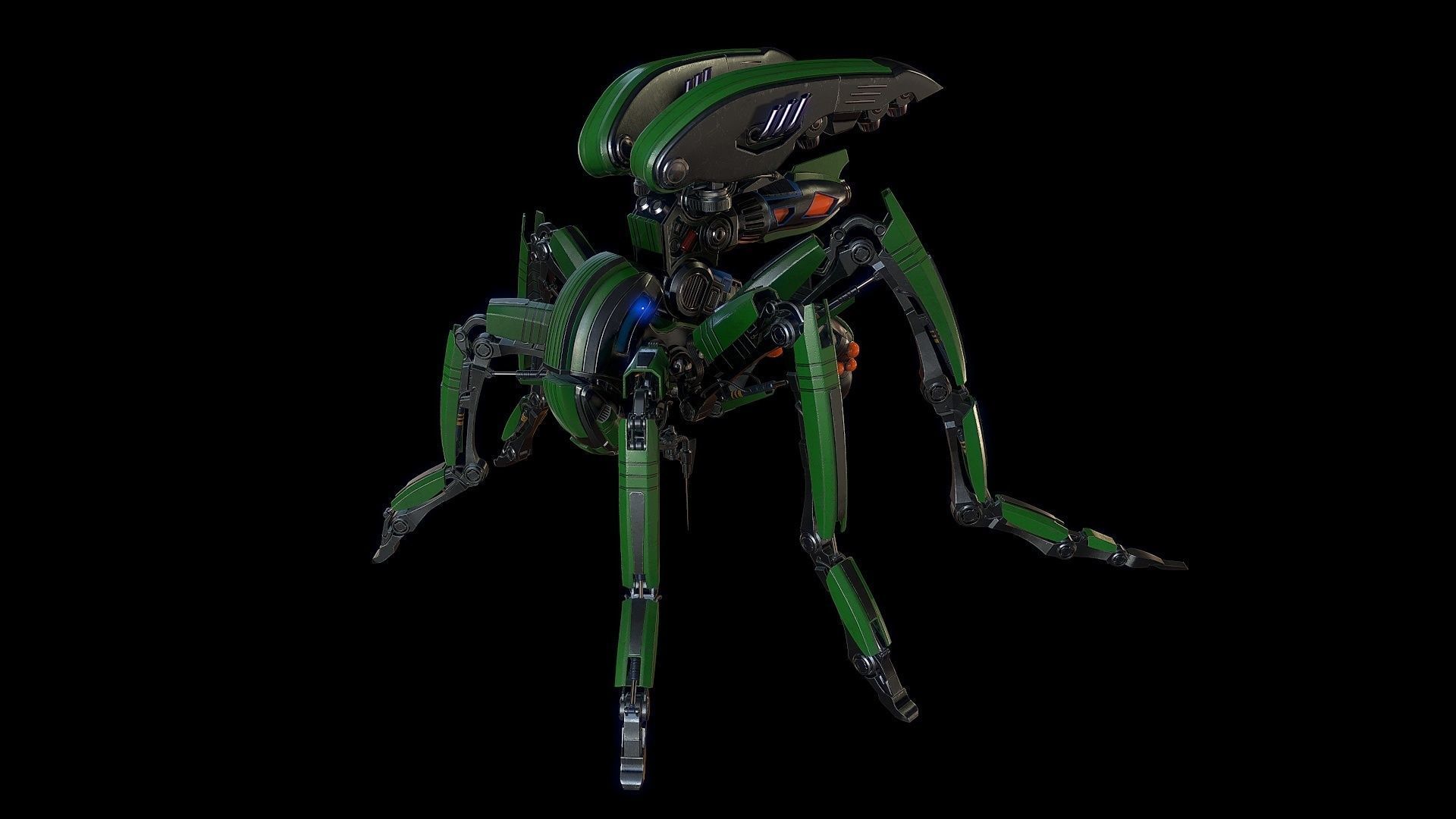 Robot mosquito LowPoly Low-poly 3D model_3