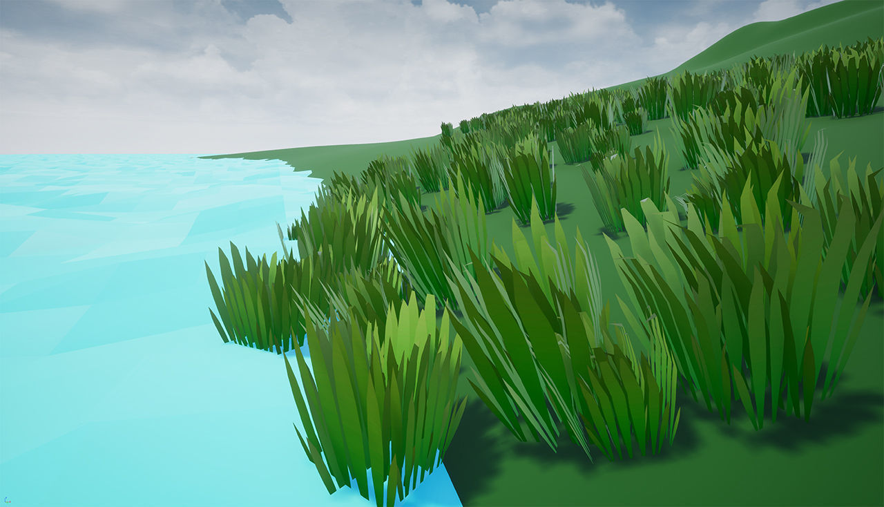 Low Poly grass Unreal Engine 4 asset 3D model CGTrader