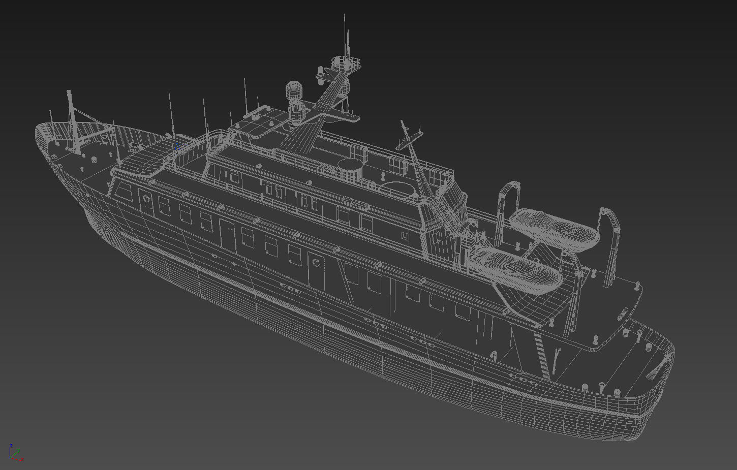 A passenger ship 3D model_13