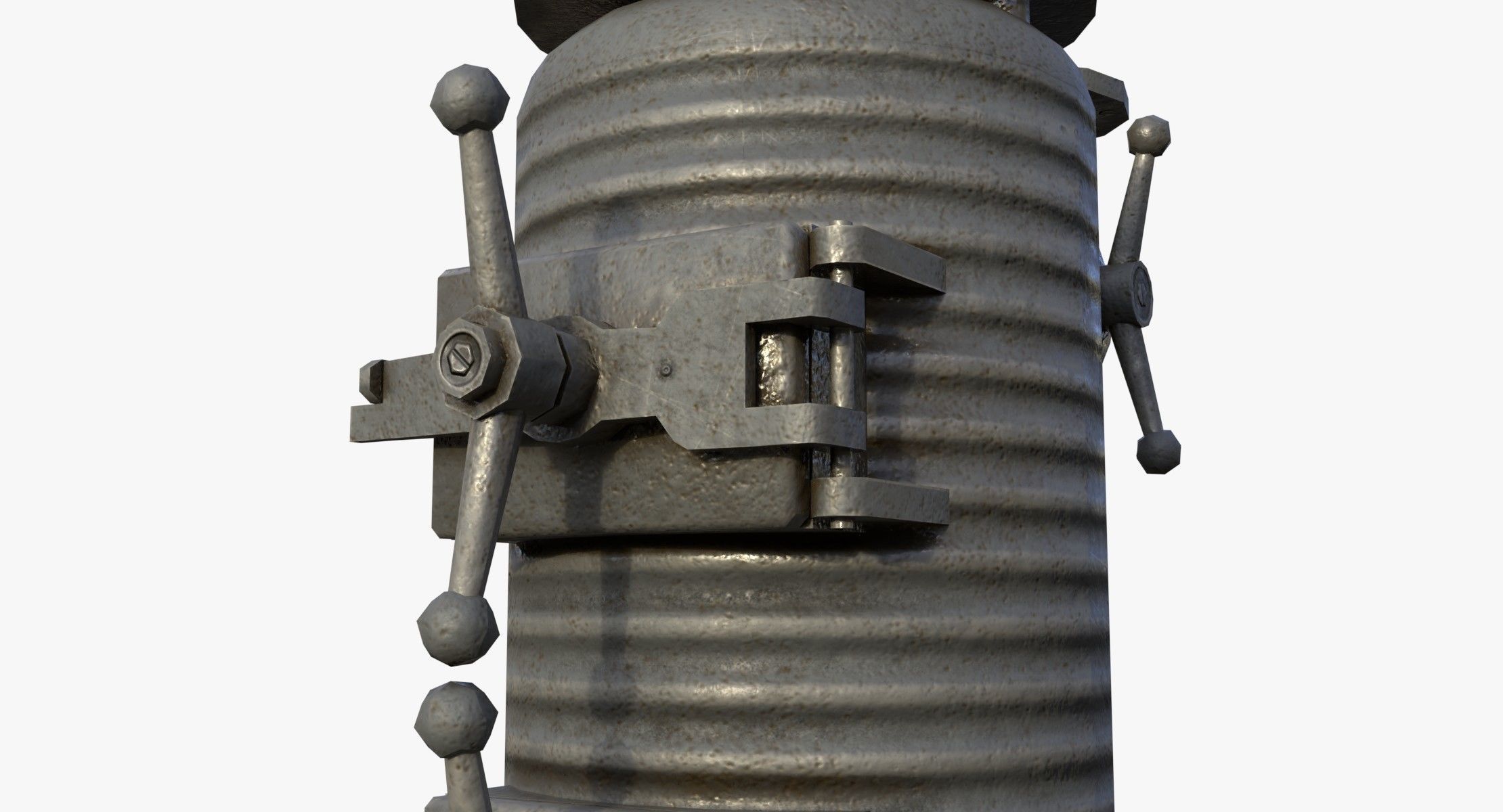 Bunker Stove WWII Low-poly 3D model_8