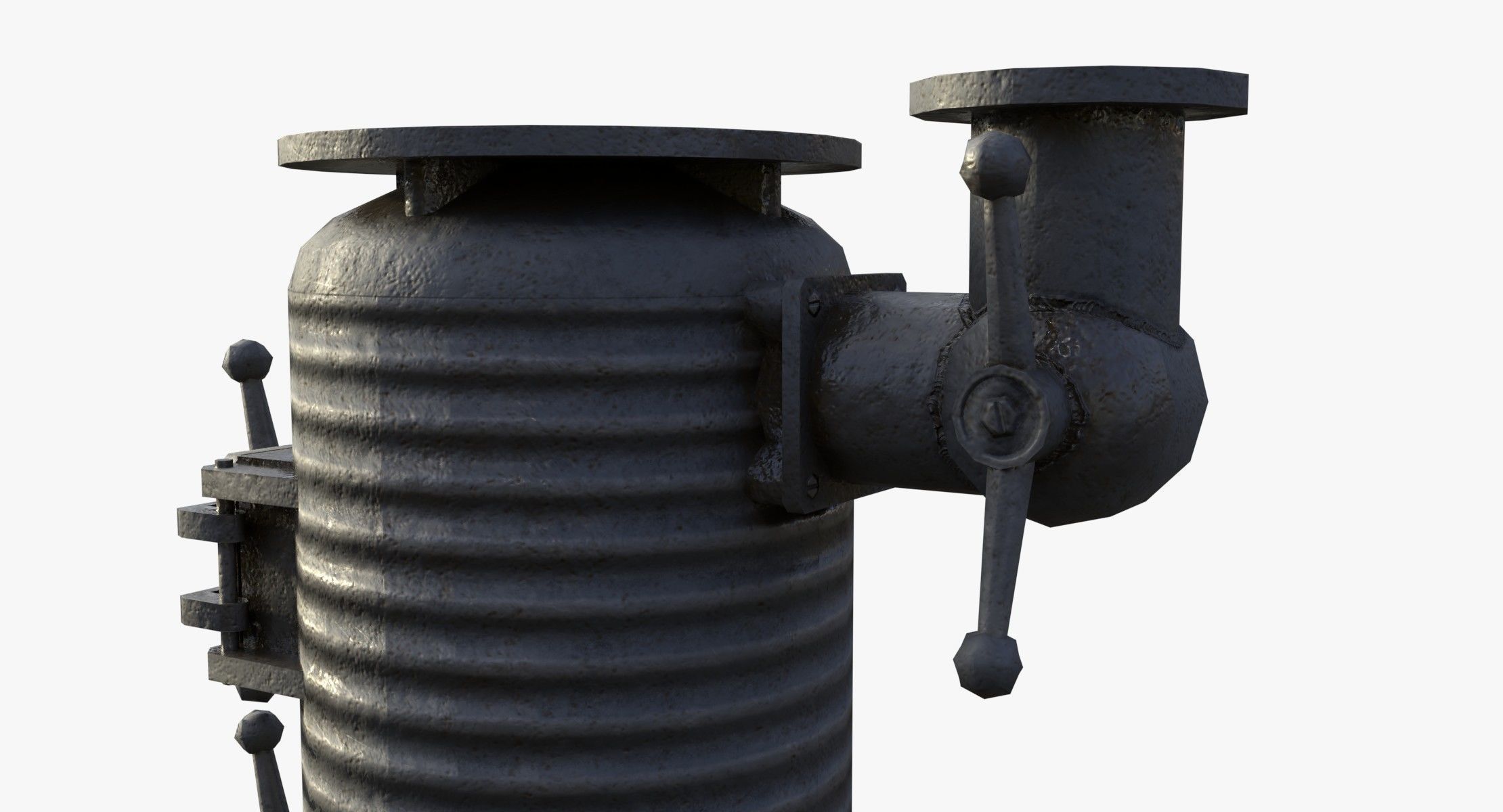 Bunker Stove WWII Low-poly 3D model_9