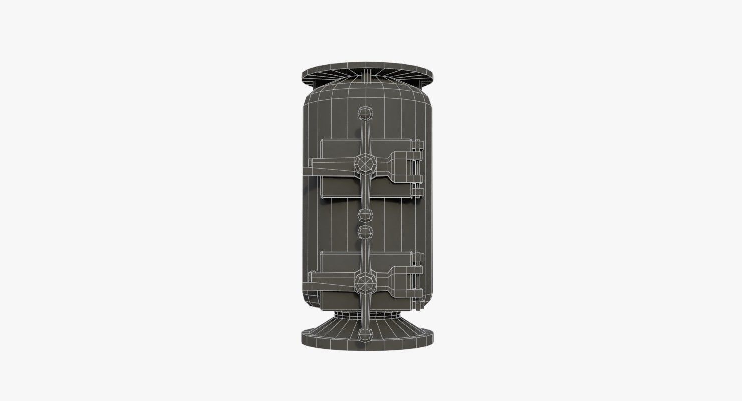 Bunker Stove WWII Low-poly 3D model_15