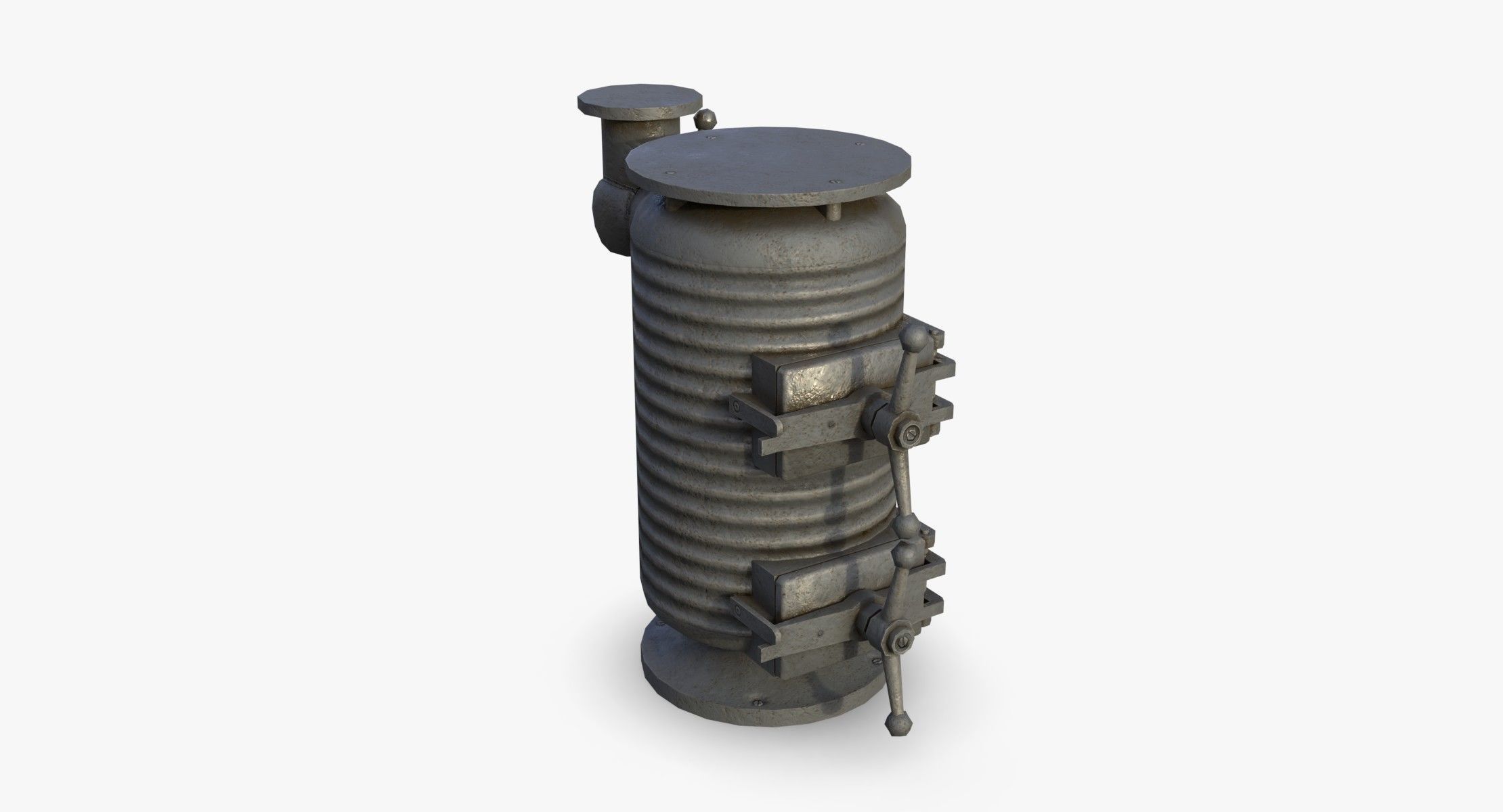 Bunker Stove WWII Low-poly 3D model_2