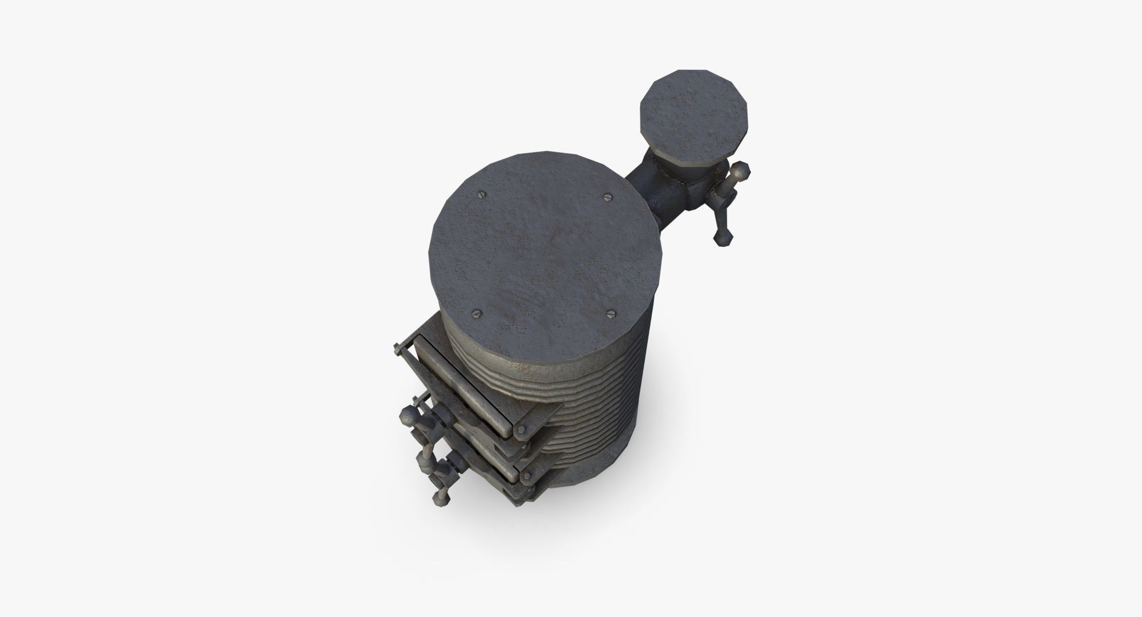 Bunker Stove WWII Low-poly 3D model_7