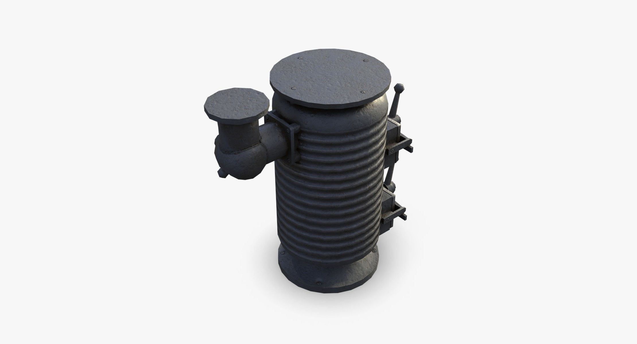 Bunker Stove WWII Low-poly 3D model_3