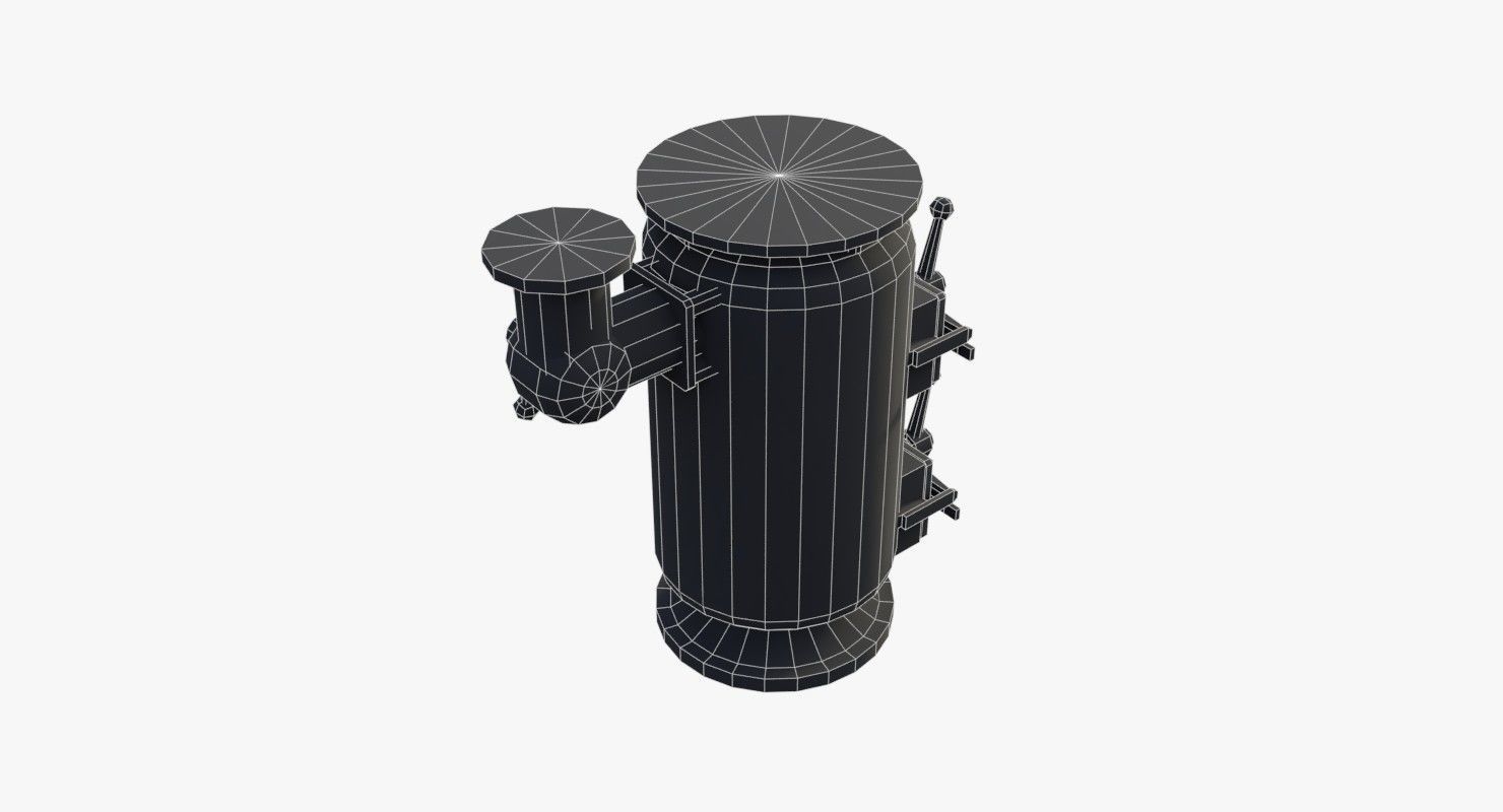 Bunker Stove WWII Low-poly 3D model_12