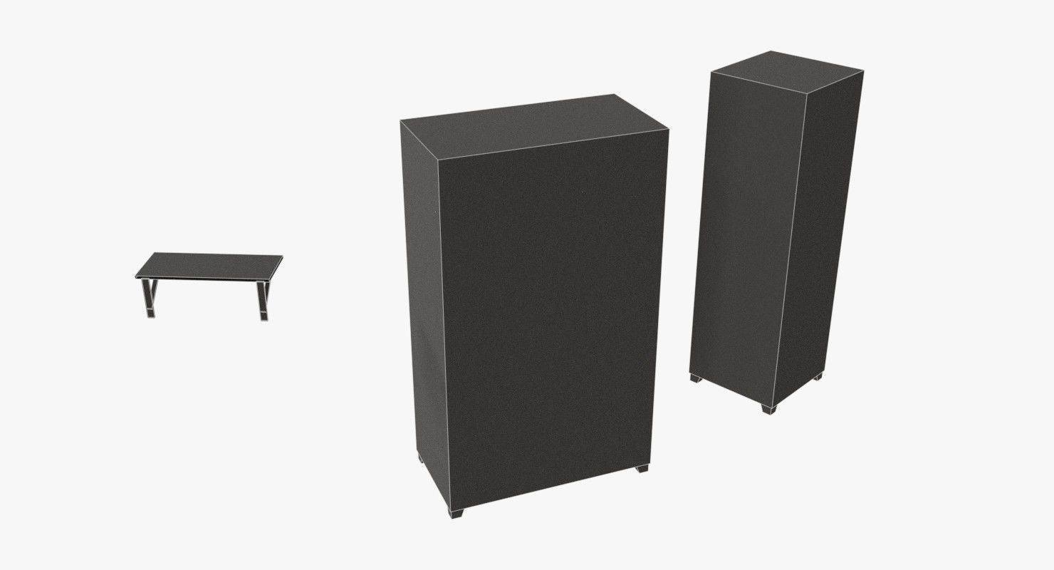 Bunker Wooden Cabinets WWII Low-poly 3D model_7