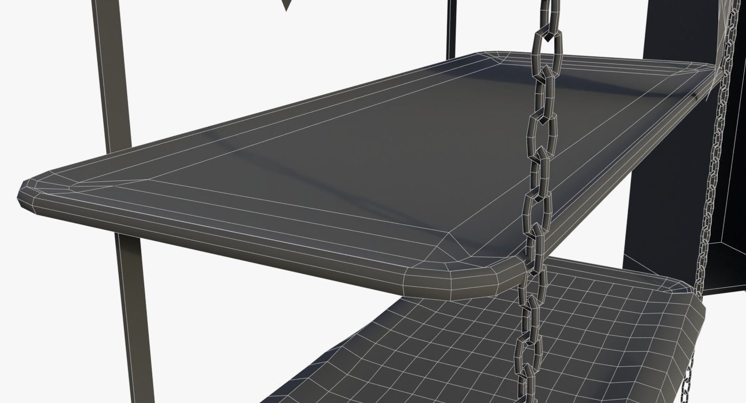 Bunker Beds and Cabinets WWII Low-poly 3D model_17